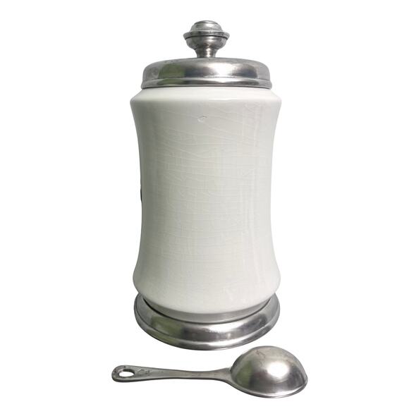 Arte Italica Tuscan Coffee Pewter Canister With Spoon Italy - Picture 3 of 12